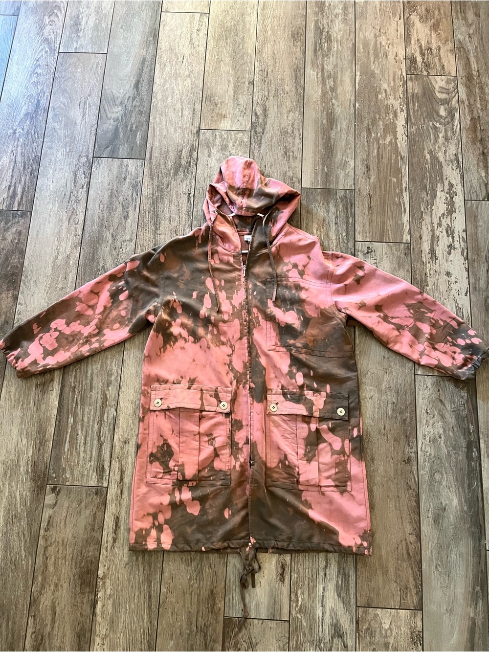 New Together tie dye anorak lightweight utility jacket